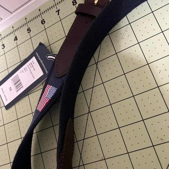 Vineyard Vines designer blue American Flag 🇺🇸 belt new 52 - Picture 5 of 6